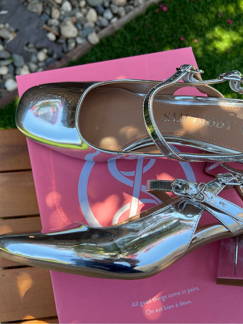 Sam Edelman Metallic Silver Mary Jane Slingback Pumps - Picture 6 of 6